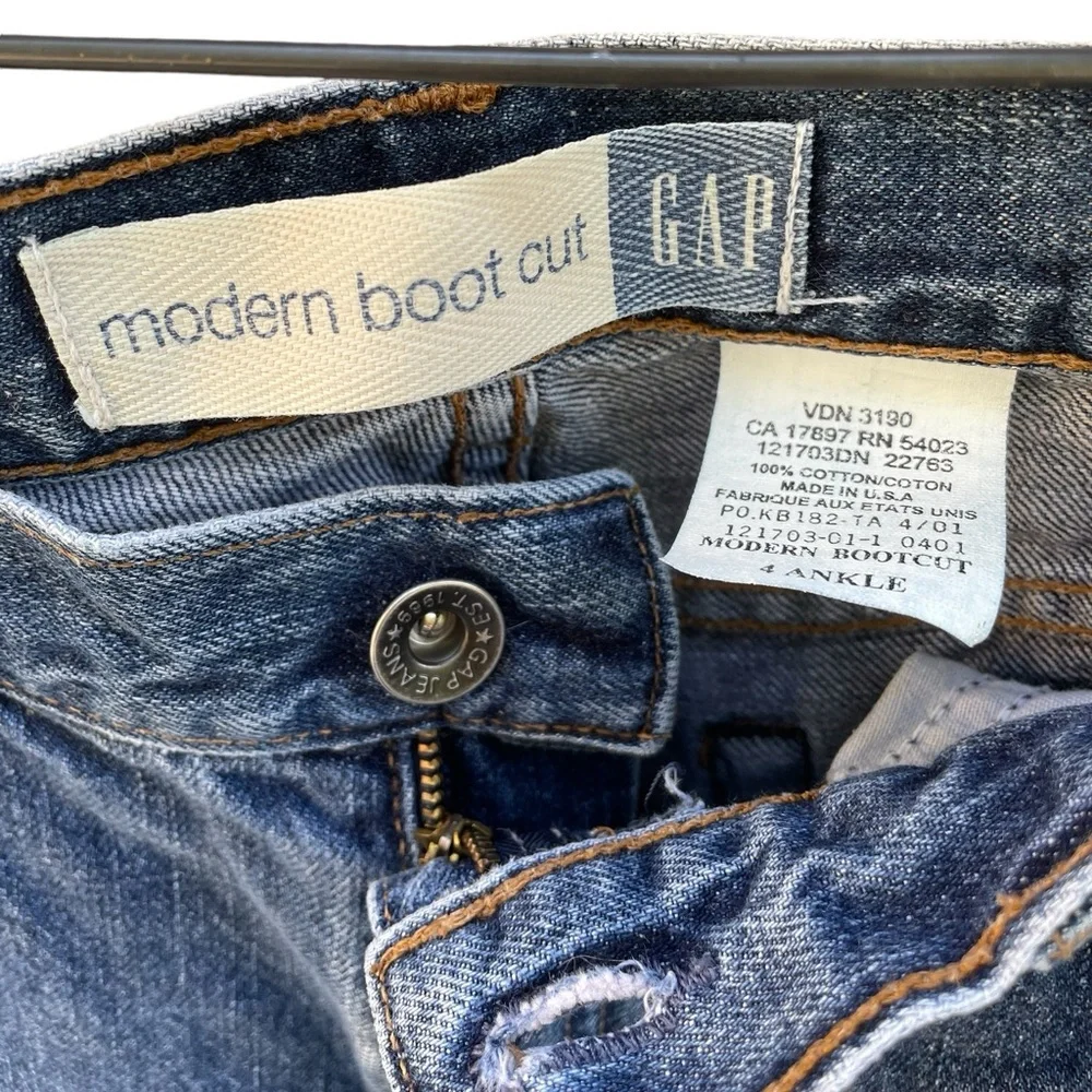 GAP Vintage Modern Bootcut Denim Jeans No Distress No Stretch Size 4 Ankle - Picture 4 of 6